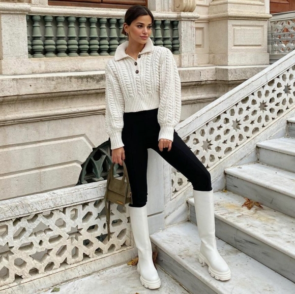 ZARA | Bloggers Fave Cropped Cable Knit Sweater - Picture 6 of 16